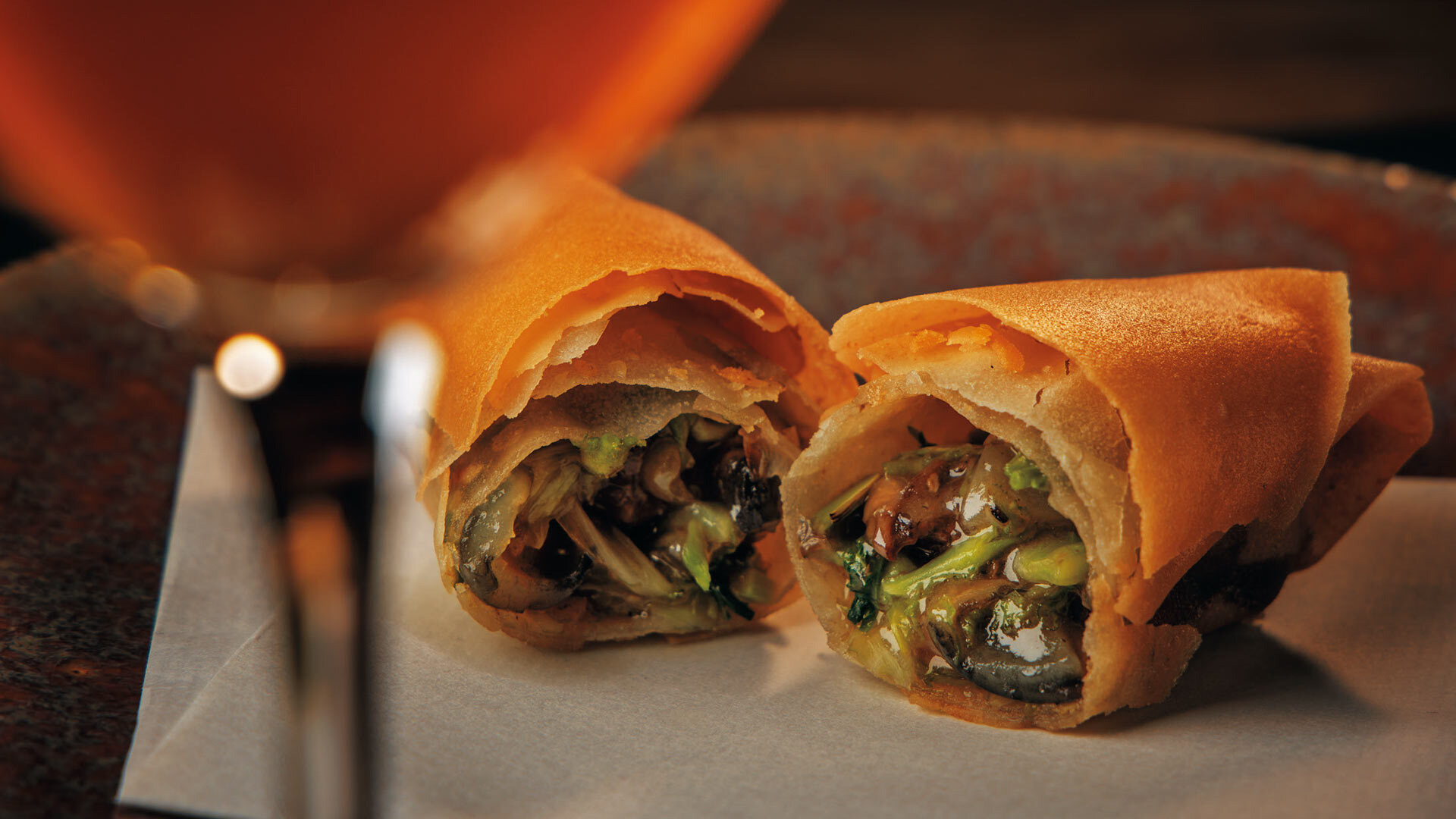 『KANTA』：おまかせコースより「すっぽんの春巻」