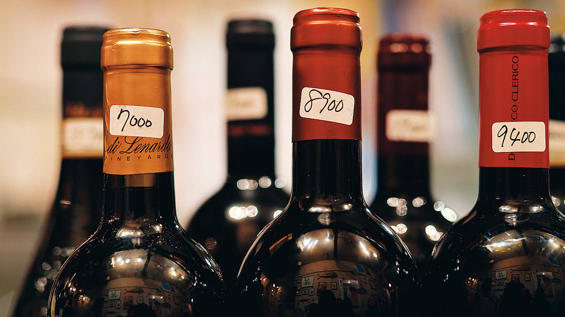 『クッチーナ アッラ バーバ』：ワインの一例