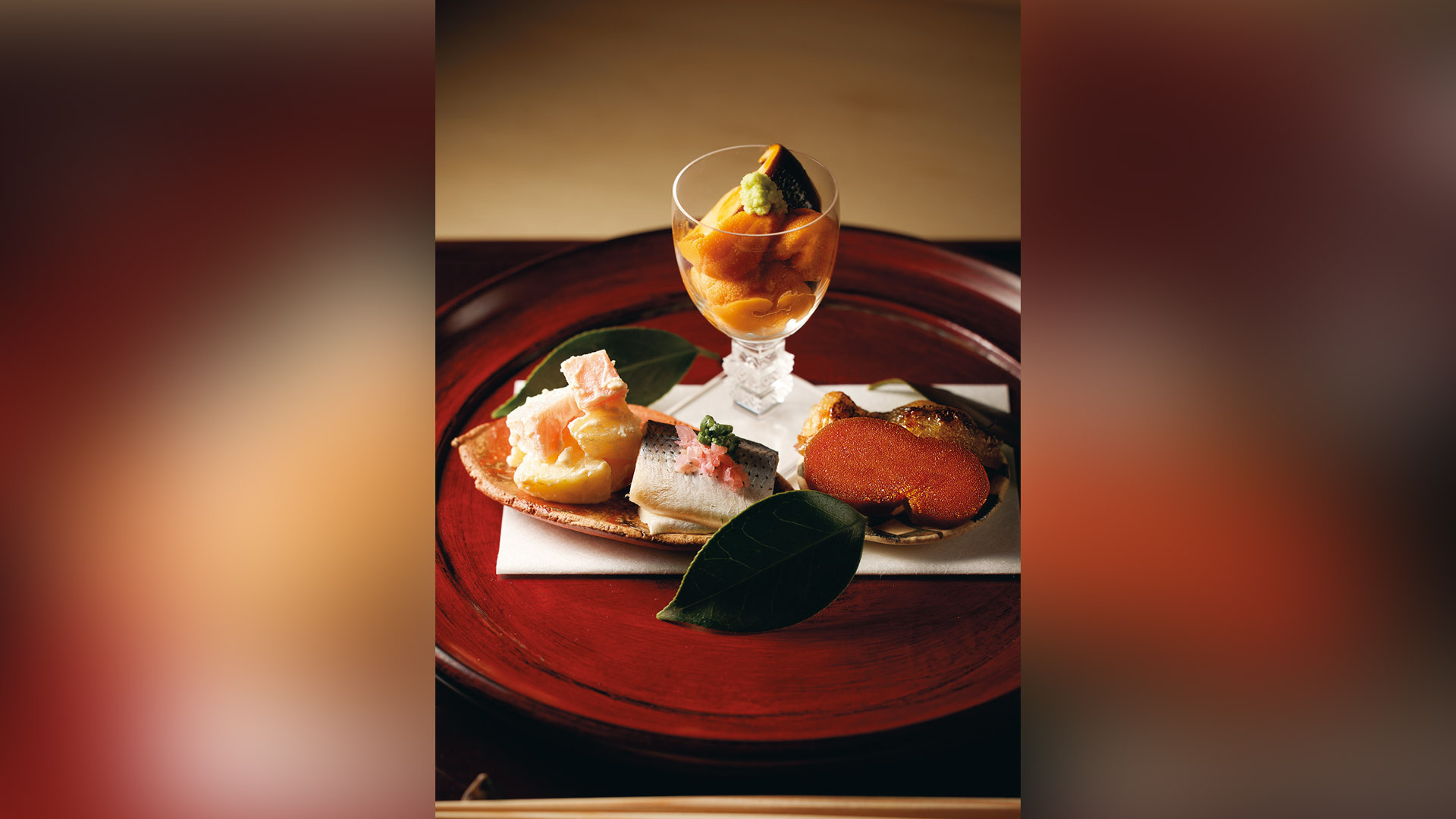 『御料理 辻』：「八寸」￥36,300コースの一例