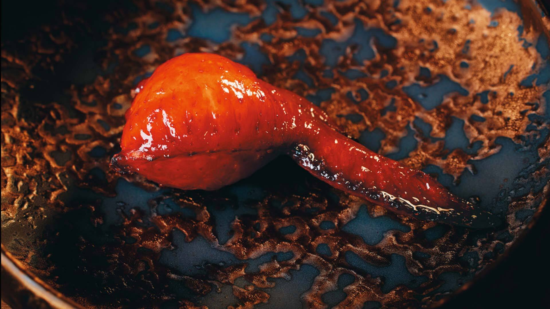 『茶龍』：「信玄鶏 塩麹 フォアグラ」（シグネチャーコース￥13,800の一例）