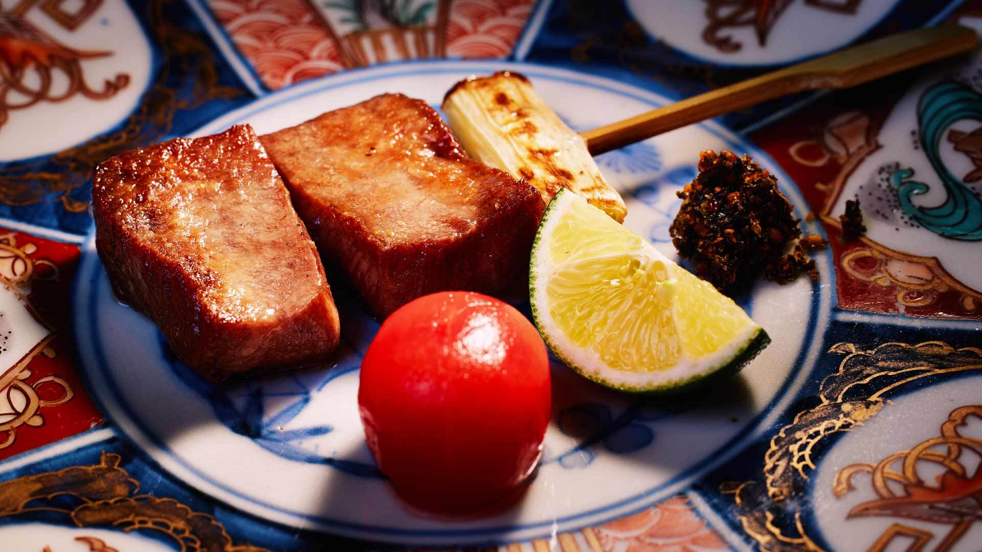 『赤坂 金舌』：雪プランより「30日間熟成極金舌串」